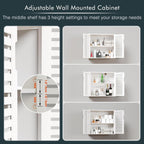 Cabinet Walnut Bathroom Wall Mounted Bamboo Over Toilet