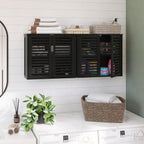 Cabinet Walnut Bathroom Wall Mounted Bamboo Over Toilet