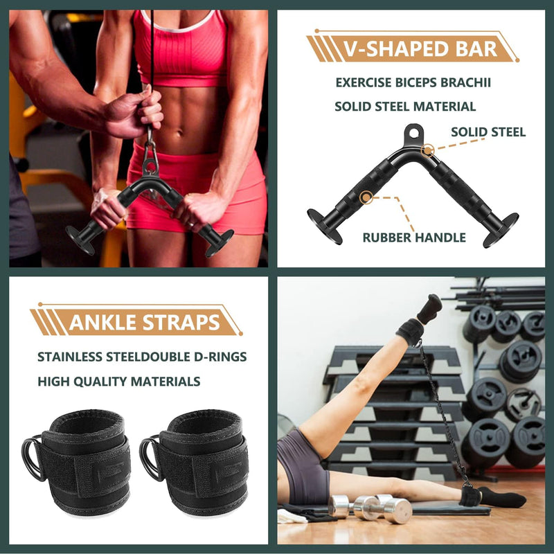 Cable Machine Attachment Set Multi-Functional Gym Attachments