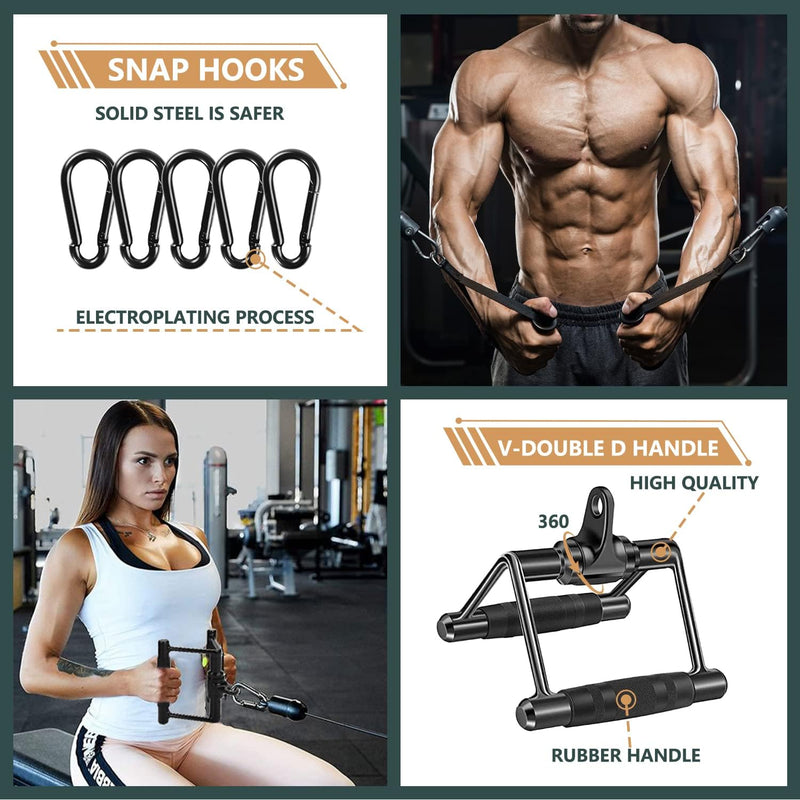 Cable Machine Attachment Set Multi-Functional Gym Attachments