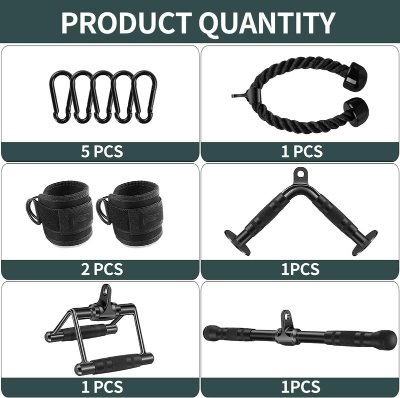 Cable Machine Attachment Set Multi-Functional Gym Attachments