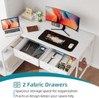 Caiyun L Shaped Computer Desk with 2 Drawers