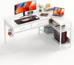 Caiyun L Shaped Computer Desk with 2 Drawers