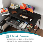 Caiyun L Shaped Computer Desk with 2 Drawers