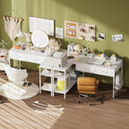 Caiyun L Shaped Computer Desk with 2 Drawers