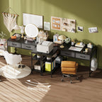 Caiyun L Shaped Computer Desk with 2 Drawers