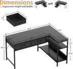 Caiyun L Shaped Computer Desk with 2 Drawers