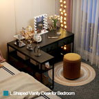 Caiyun L Shaped Computer Desk with 2 Drawers