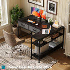 Caiyun L Shaped Computer Desk with 2 Drawers