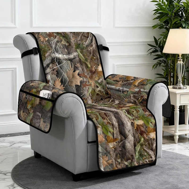 Camo Hunting Recliner Chair Cover Anti-Slip Protector
