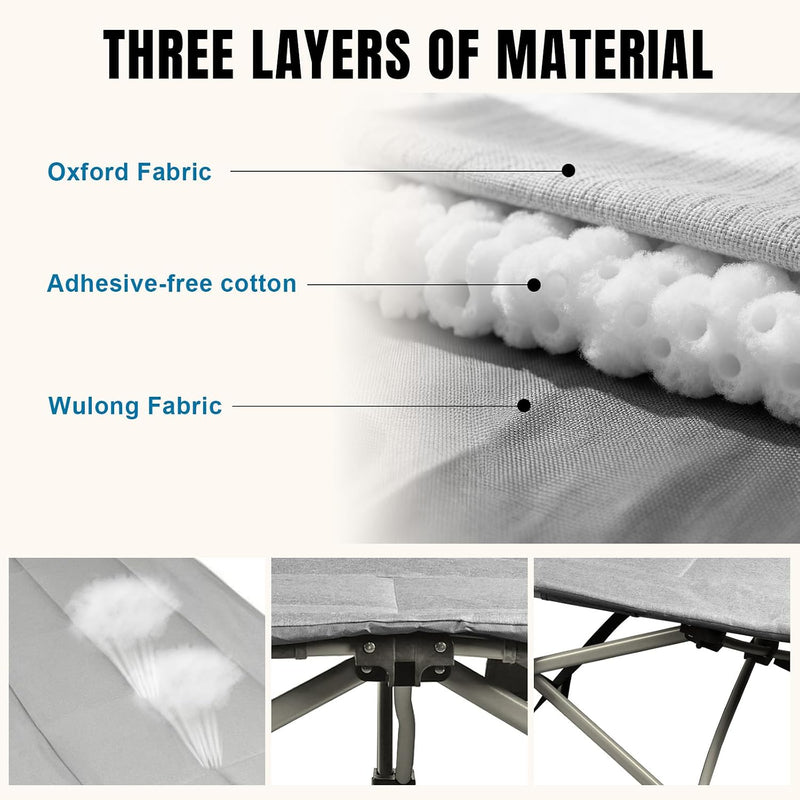 Camping Cot with Mattress for Adults Sleeping Cushion