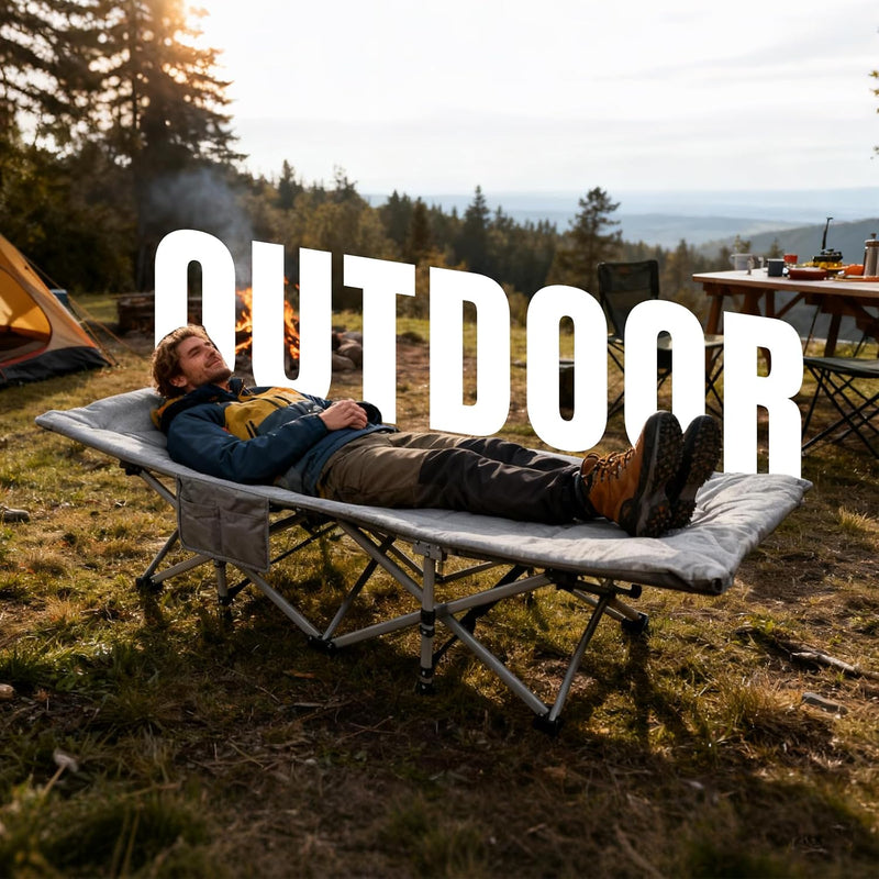 Camping Cot with Mattress for Adults Sleeping Cushion