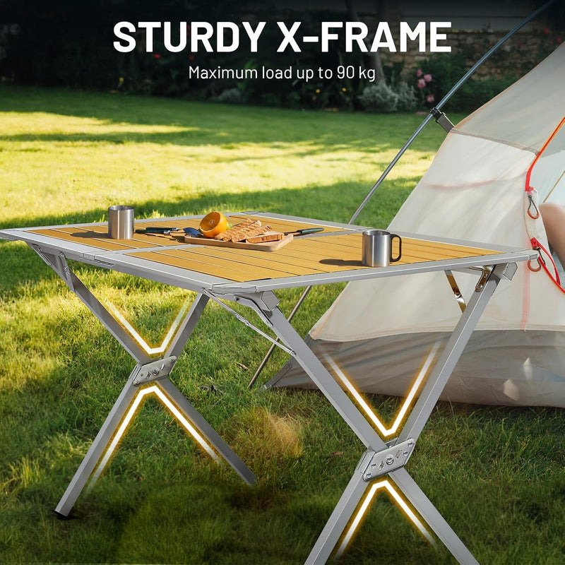 Camping Table That Fold Up Aluminium Roll 110x70CM