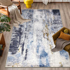 Modern Abstract Area Rug Living Room Extra Large