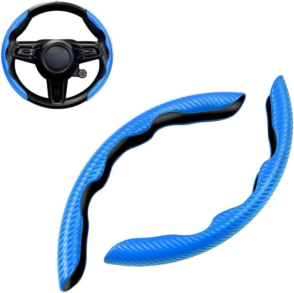 Car Steering Wheel Cover Universal Carbon Fiber Segmented