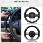 Car Steering Wheel Cover Universal Carbon Fiber Segmented