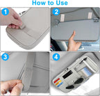 Car Sun Visor Organizer Auto Interior Leather Storage