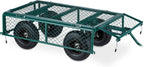 Cart Practical Garden Trolley Pneumatic Wheels Folding Sides
