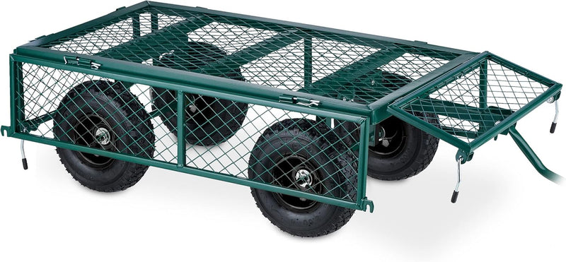 Heavy-Duty Cart Practical Garden Trolley Pneumatic Wheels