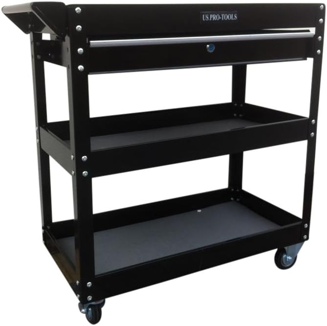 Cart with Lockable Ball Bearing Drawer Trolley Workstation