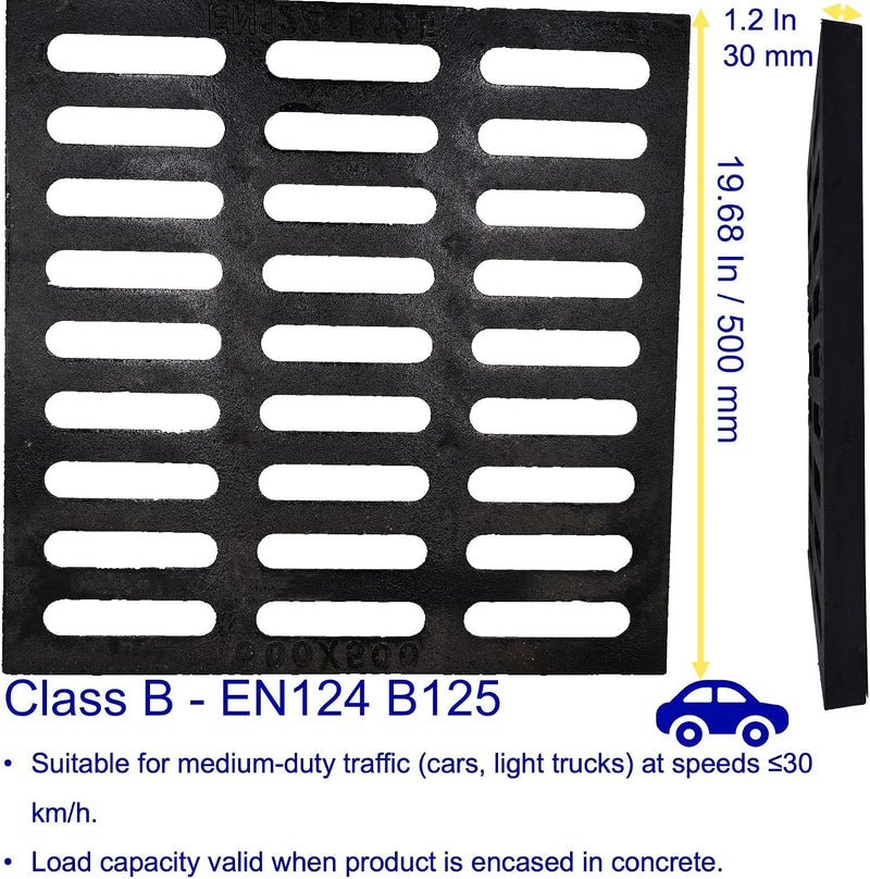 Cast Iron Drain Grate Driveway Channel Cover 700