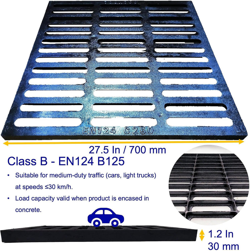 Cast Iron Drain Grate Driveway Channel Cover 700