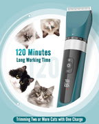 Cat Clippers for Matted Fur 5-Speed Quiet Cordless