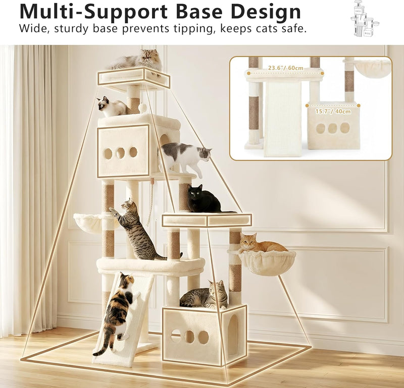 Cat Tree 184CM Anti-Tip Tower for Large