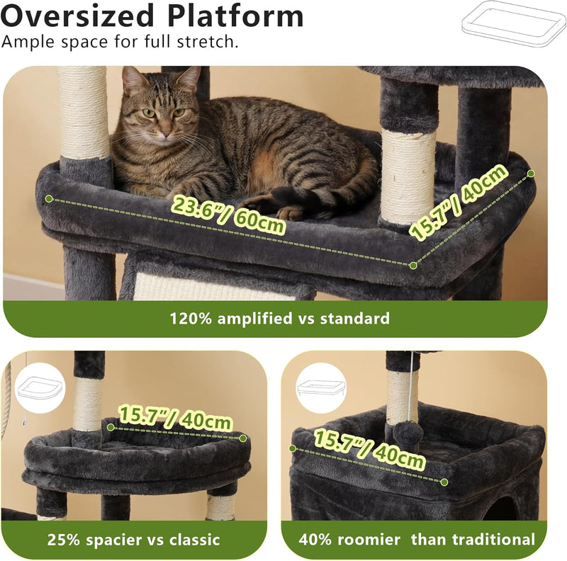 Cat Tree 184CM Anti-Tip Tower for Large