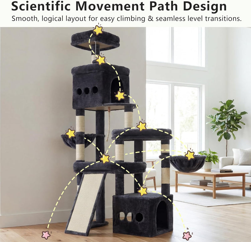 Cat Tree 184CM Anti-Tip Tower for Large