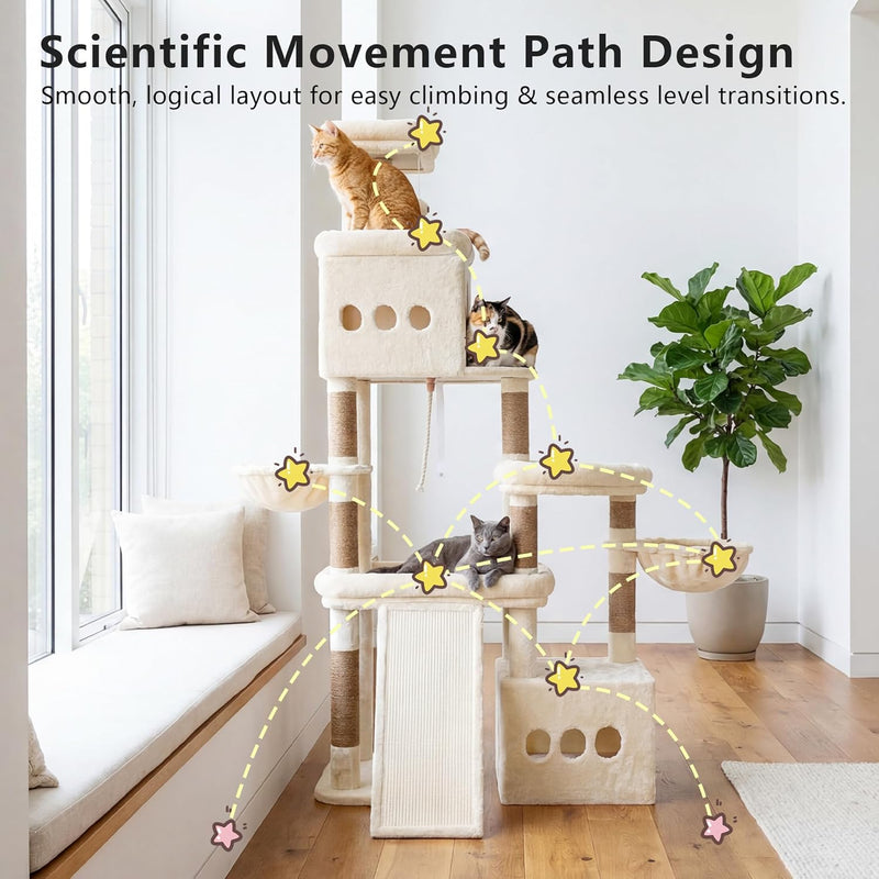 Cat Tree 184CM Anti-Tip Tower for Large