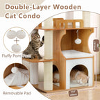 Cat Tree 187CM Wood Tower for Large Cats