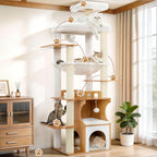 Cat Tree 187CM Wood Tower for Large Cats