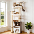 Cat Tree 187CM Wood Tower for Large Cats