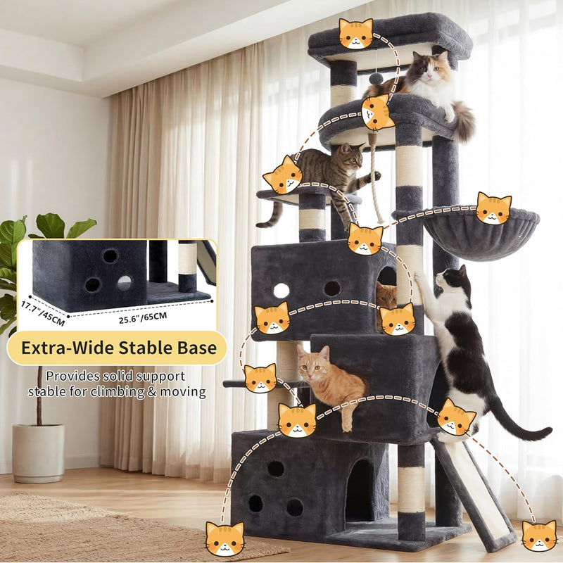 Cat Tree 188CM Streamlined Tower for Large Cats