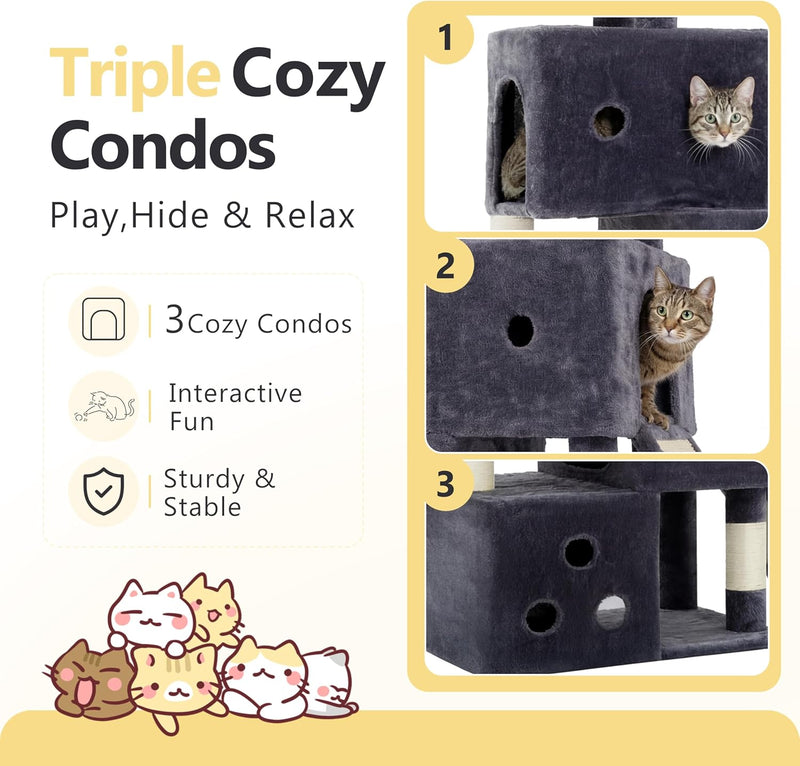 Cat Tree 188CM Streamlined Tower for Large Cats