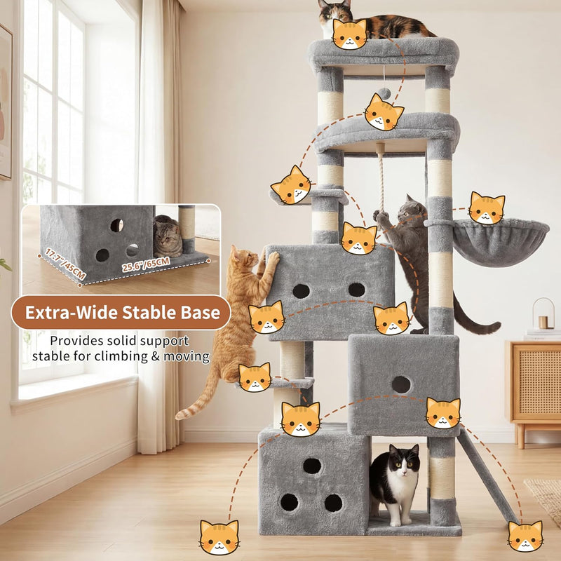 Cat Tree 188CM Streamlined Tower for Large Cats