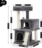 Cat Tree 90CM Tower with Double Condos