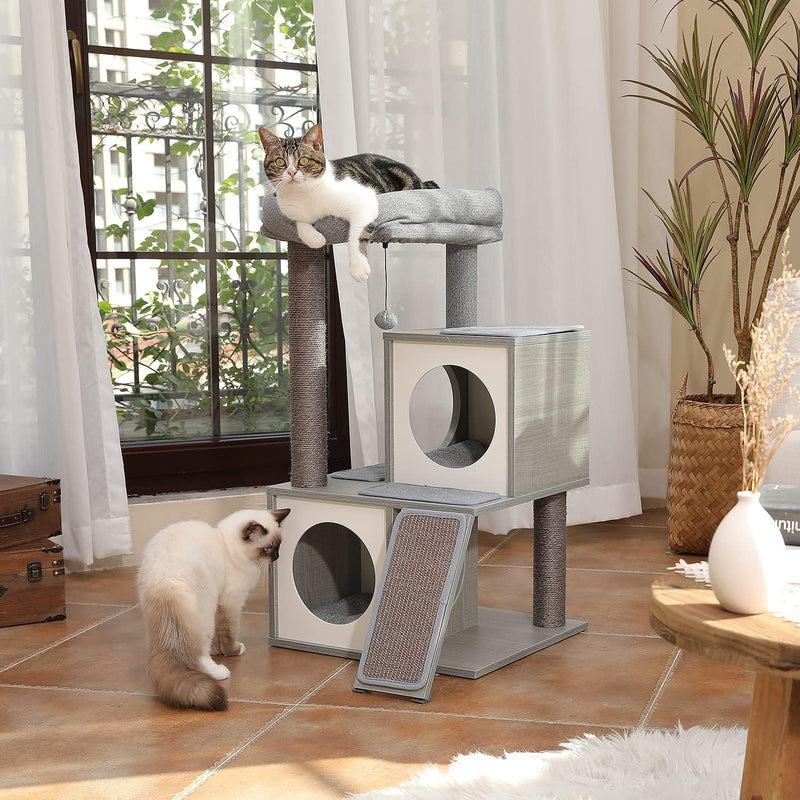Cat Tree 35'' with Double Condos Perch Scratch