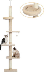 Cat Tree Floor to Ceiling Tower with Adjustable