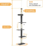 Cat Tree Floor to Ceiling Tower with Adjustable