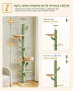 Cat Tree Floor to Ceiling Tower with Adjustable