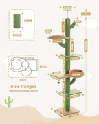 Cat Tree Floor to Ceiling Tower with Adjustable