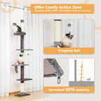 Cat Tree Floor to Ceiling Tower with Adjustable