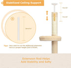 Cat Tree Floor to Ceiling Tower with Adjustable