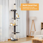 Cat Tree Floor to Ceiling Tower with Adjustable