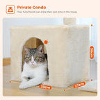Cat Tree with Scratching Pad and Hammock Tower