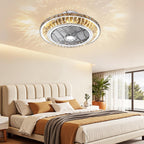 Ceiling Fan with Lamp Crystal LED Light 72W