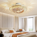 Ceiling Fan with Lamp Crystal LED Light 72W
