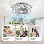 Ceiling Fan with Lamp Crystal LED Light 72W